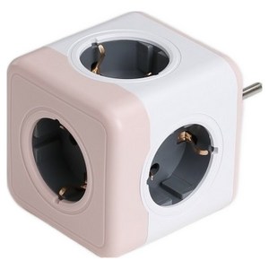 파워큐브V2 USB 멀티탭, 77mm, 핑크, 1개