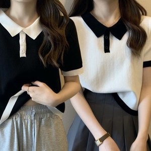 타임퓨어 여성 칼라 셔츠 반팔 단추 1+1 여름 카라티 슬림핏 소프트 탄력 골프티셔츠 빅 사이즈 반팔티셔츠