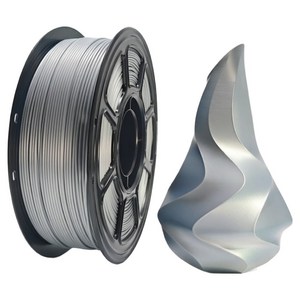 실크 광택 PLA+ 필라멘트 1.75mm 1kg 고인성 FDM 3D프린터 소재, 실버/Silver, PLA+ silk