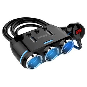 글라우벤 차량용 고속 충전기 QC3.0 3구 멀티소켓 4in1 케이블, 1