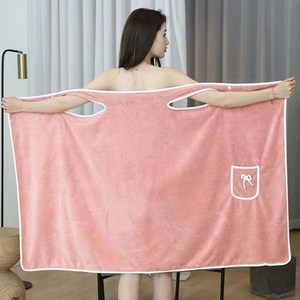 다정다감 여성 똑딱이 샤워가운, 핑크, 1개