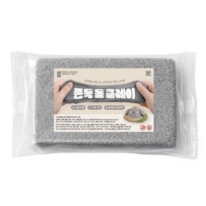 쫀득돌 클레이 단품 돌점토 락클레이 반려돌 워리스톤 만들기 재료, 1개, 400g, 회색