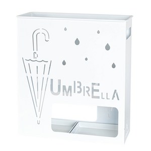 설렘하우스 철제 사각 우산꽂이, 1개, 화이트