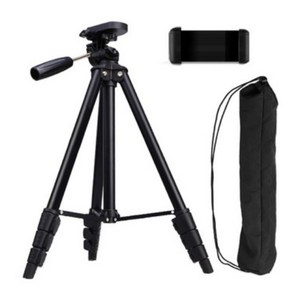 노엘룸 4단 고강성 튼튼한 142cm 카메라 휴대폰 스마트폰 삼각대 4단, 1개, 블랙, 프리미엄 삼각대