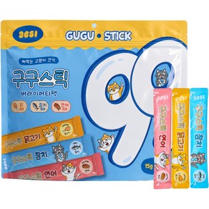 3651 구구스틱 고양이 짜먹는 간식, 99개, 15g, 버라이어티팩