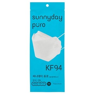 써니데이 퓨로 황사방역마스크 대형 KF94, 1매입, 100개, 화이트