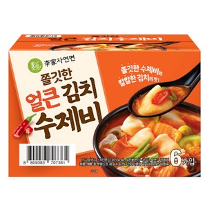 이가자연면 쫄깃한 얼큰 김치수제비, 187g, 6개 골드박스 특가