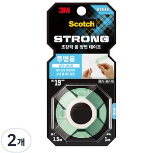 스카치 초강력 투명 폼 양면테이프 19mm x 1.5m, 2개