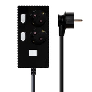 파워존 자동소화 4000W 고용량 웨이브 개별스위치 과부하차단 2구 멀티탭 50cm 1.5m 3m 5m 7m, 자동소화 개별스위치 2구 5m 블랙, 1개