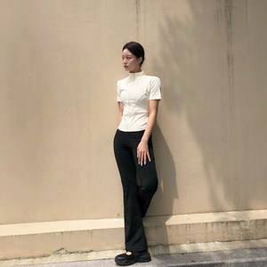 1+1 2color 에리시 부담없는 레이어드 하이웨스트 탄력 슬림 레깅스 부츠컷 바지 2개