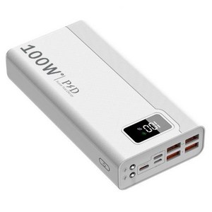 50000mAh 대용량 보조배터리 100W 초고속충전 외출 필수템, 흰색, T1432