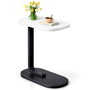 굿즈포워드 모던 C커브 사이드 테이블 3color 사이드책상 간이책상 노스크레치, 화이트 30*40*61 1개