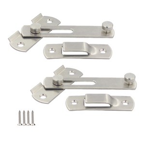 도어잠금장치 자물쇠 걸고리 90도 경첩 문고리, 스텐B(70x50x18), 1세트