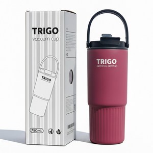 트리고 대용량 텀블러 보온 보냉텀블러 빨대 손잡이텀블러 차량용, 핑크, 1개, 750ml