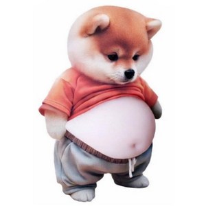 이거슨픽 말랑쫀득한 문콕 충격방지 쿠션 시바견 뱃살 스티커, 4개, 20g, 강아지 뱃살