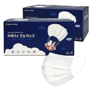국산 일회용 덴탈마스크, 소형 화이트, 1개, 100매