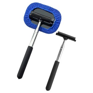 2-in-1유리 청소 도구 자동차 백미러 미니 스퀴지 자동차 앞 유리 안개 제거 브러시, 1개, 검정색