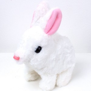 UB toy 움직이는 토끼 인형, 1개, 화이트+건전지, 14cm