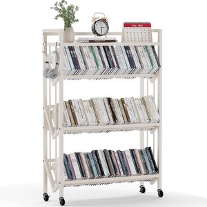 서치잇 다목적 선반 철제 4단 스탠드형 이동식 선반 가정용 책장 책꽂이 신발장, 화이트