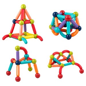 이큐나라 3D 입체 자석블럭 창의력발달 아기 자석놀이 세트 100pcs, 1세트, 혼합색상