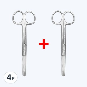 시저 가위 14cm 2P 모음 간호사 의료 겸자 일자형 병원 실습용 의료용, 4P, 스테인리스