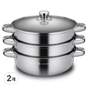 렉스퀸 IH 인덕션 스텐 찜기 3단, 28cm, 2개