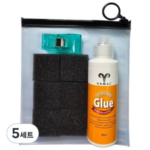 하말 HAMAL 수성글루 러버접착제 L 탁구라켓 탁구용품, 5세트, 90ml