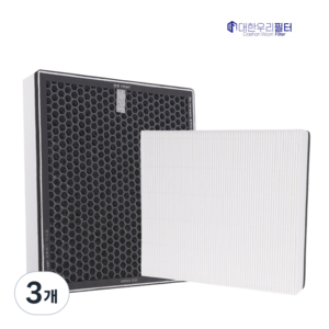 대한우리필터 삼성 공기청정기 CFX-G100D 호환용 필터, 3개, 헤파+탈취