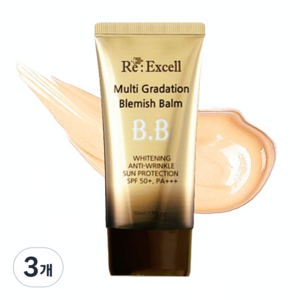 리엑셀 완벽커버 자외선차단 비비크림 SPF50+PA+++, 3개, 50ml, 뉴트럴톤