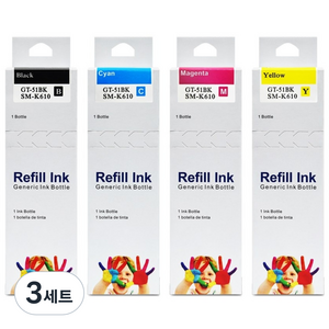 잉크다파라 삼성 호환잉크 INK-K610 세트, 3개, 4색