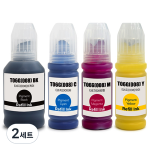 모노테크 엡손 호환잉크 세트 T06G, 2세트, 검정+파랑+빨강+노랑