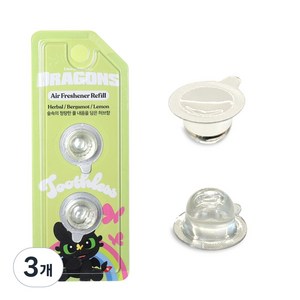 투슬리스 차량용 방향제 송풍구형 리필 2ml x 2개입 디퓨져, 3개, 레몬그린가든