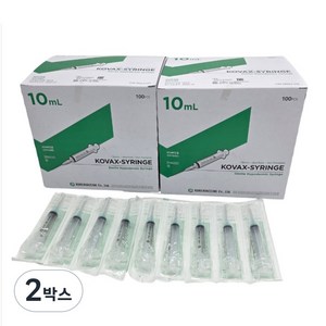 한국백신 일회용 주사기 10ml 21G 11/4" 100개, 2박스
