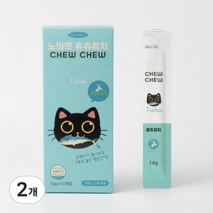 노마펫 프리미엄 고양이 간식 산양유 스틱형 츄츄 10개입, 14g, 2개, 참치