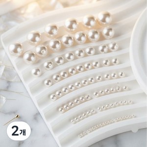 핵진주 (Glass Pearl) - 주얼리 부자재, 2개, Ivory 5mm