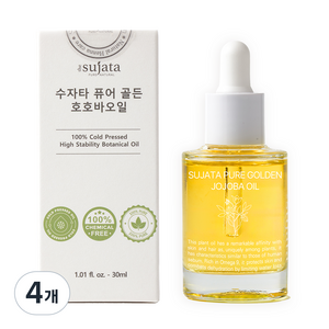 수자타 호호바오일 냉압착 비정제 퓨어, 30ml, 4개