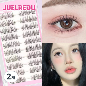 JUELREOU 노글루 속눈썹 걸그룹 속눈썹 속눈썹연장 재사용가능, 2개, 60모