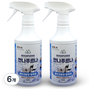 ANNAPURNA 클린코튼향 탈취제, 6개, 500ml