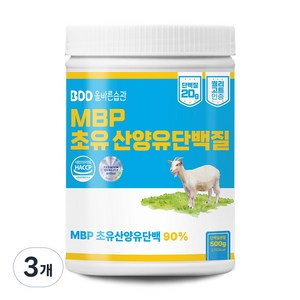 올바른습관 MBP 저당 초유산양유프로틴밸런스 단백질분말 식약처인증 고단백20% HACCP, 3개, 500g