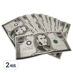 JL매직[KC인증] 초등 마켓놀이 은행놀이 달러소품 역할놀이 어린이 경제 교육 마술수업도구 수업용지폐(100장), 2세트