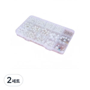 진주 비즈를 팔찌 만들기 DIY 세트 생일 선물 명절 선물 15칸, 2세트, 흰색