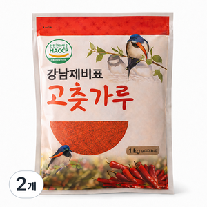 고춧가루 중간굵기 김장용 한식용 양념용 매운맛, 2개, 1kg