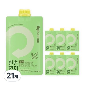 한손한끼 단백질 쉐이크 파우치 프로틴 식사대용, 말차맛, 21개, 60g