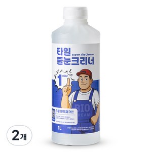 욕실 타일세정제 물때제거 줄눈청소 화장실 변기 세면대 청소 타일크리너, 2개, 1L