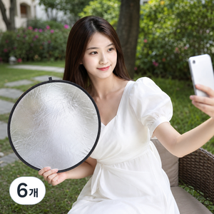 30cm 원형 반사판 사진 촬영 조명 보조 영상 촬영용 휴대용 반사판, 6개, 은백색 30cm