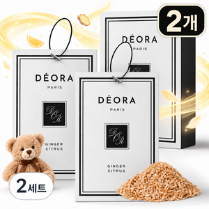 [고급스러운 잔향] 데오라 샤쉐 차량용 방향제 2개, 진저 시트러스, 2세트