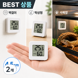 이루림 디지털 온습도계 미니 체감온도, 2개, 퓨어 화이트