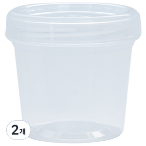 리밀 다용도 플라스틱 원형 스크류 밀폐 소분 용기 반찬통 슬라임통 세트 92파이 350ml 대, 2개, 30개입