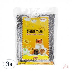 햄스터 기니피그 앵무새 소동물 해바라기씨 간식, 380g, 3개