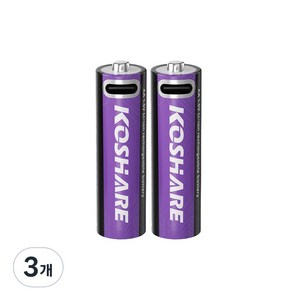 PHOMAX AA 1.5V 건전지 3400mWh TPC 충전식 리튬배터리 리모컨 장난감 건전지, 3개, 2개입